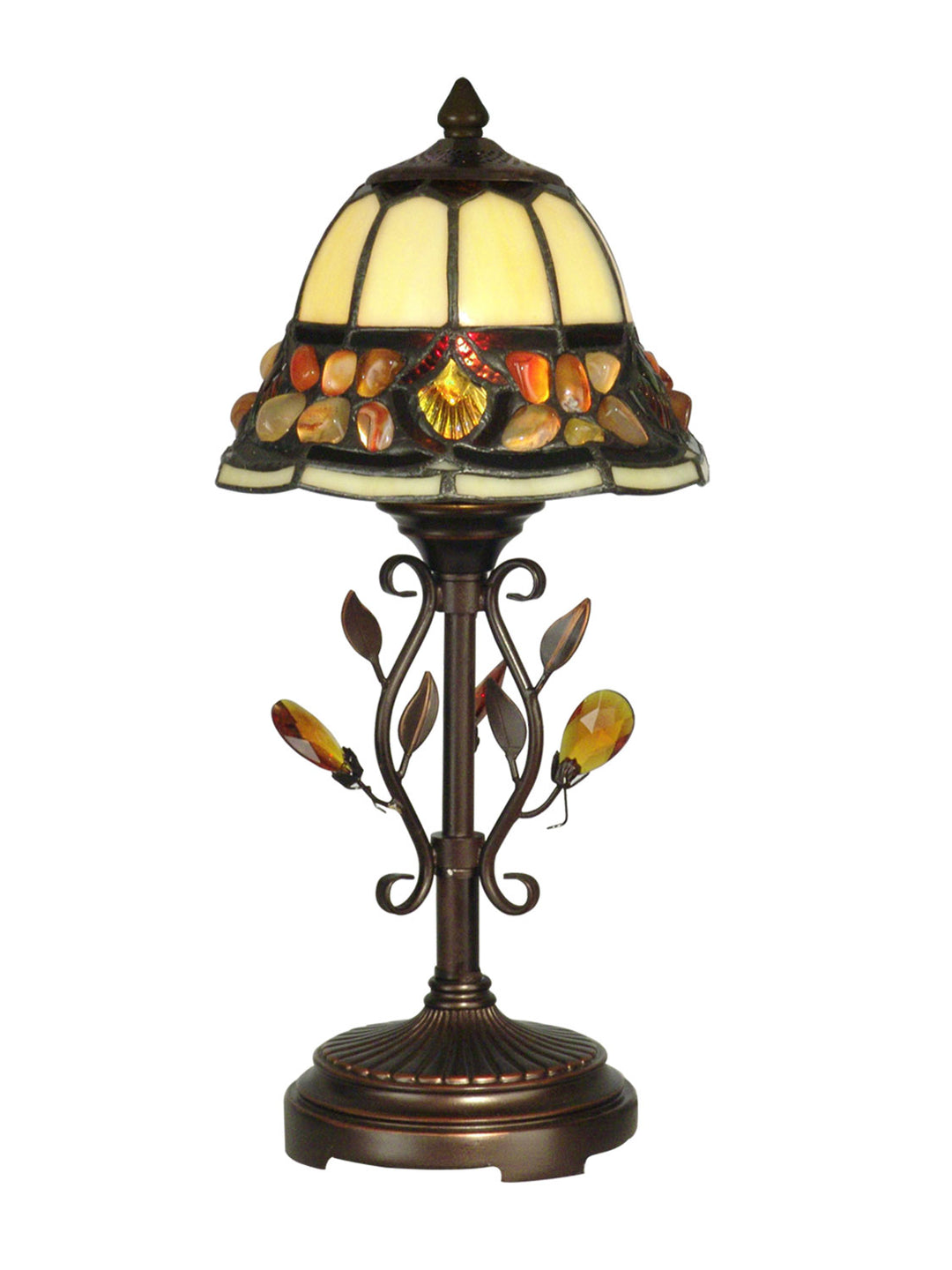 Dale Tiffany TA90228 Crystal Jewel Pebble Stone Lamp Antique Golden Sand