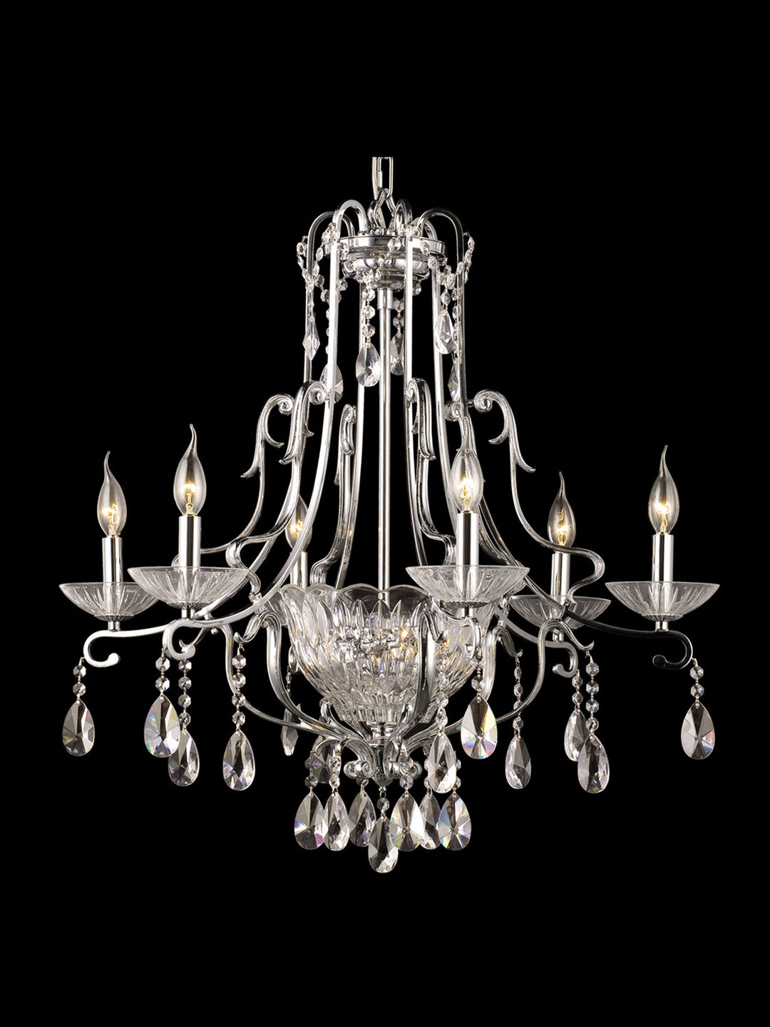 Dale Tiffany Oxford GH90092 Chandelier Light - Polished Chrome