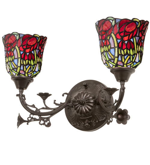 Meyda Tiffany Red Rosebud 36911 Wall Light - Bronze