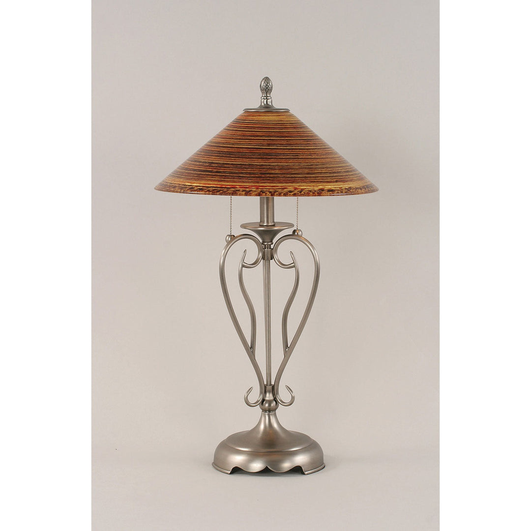 Toltec Lighting 42-BN-414  Olde Iron Lamp Brushed Nickel