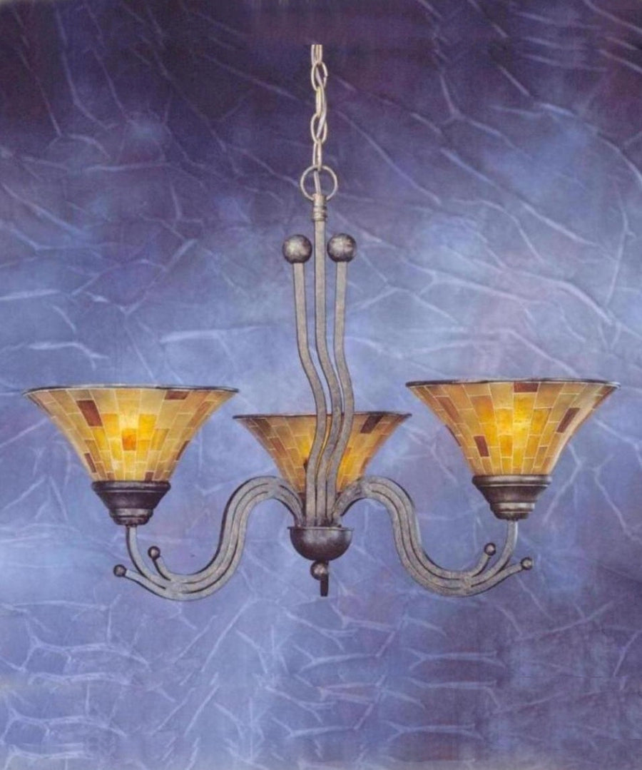 Toltec Wave 223-BRZ-703 Chandelier Light - Bronze