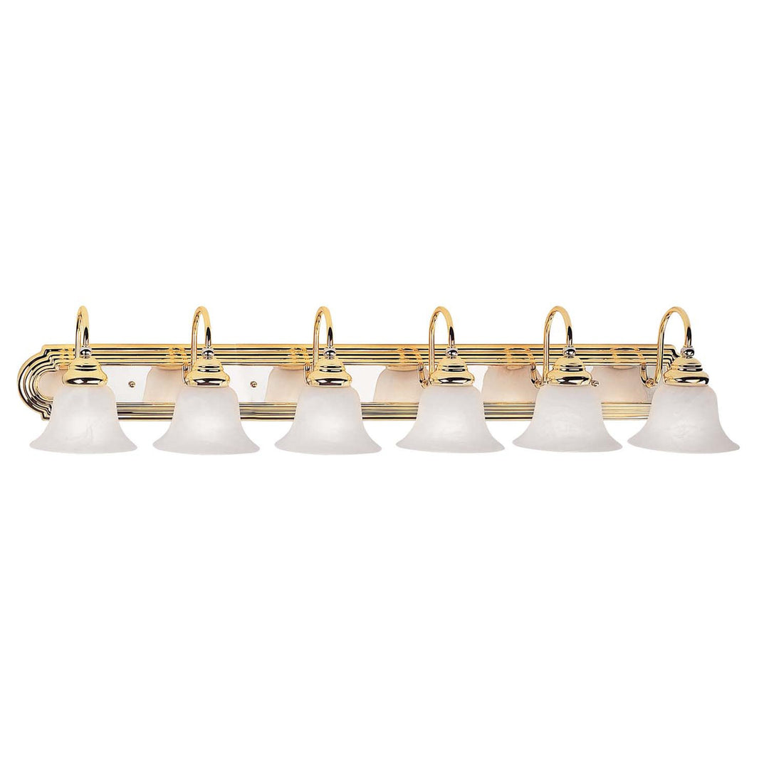 Livex Belmont 1006-25 Bath Vanity Light 48 in. wide - Polished Brass & Polished Chrome