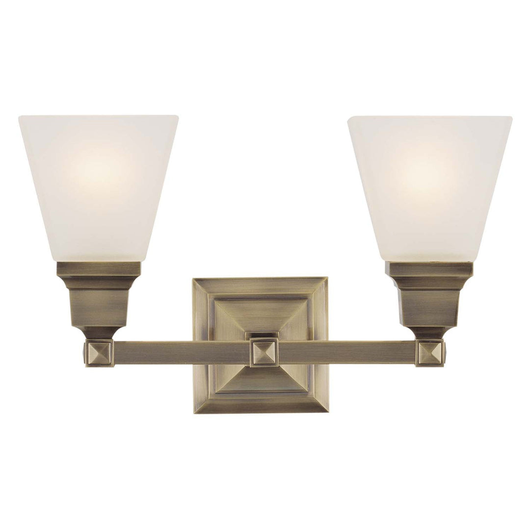 Livex Mission 1032-01 Bath Vanity Light 15 in. wide - Antique Brass