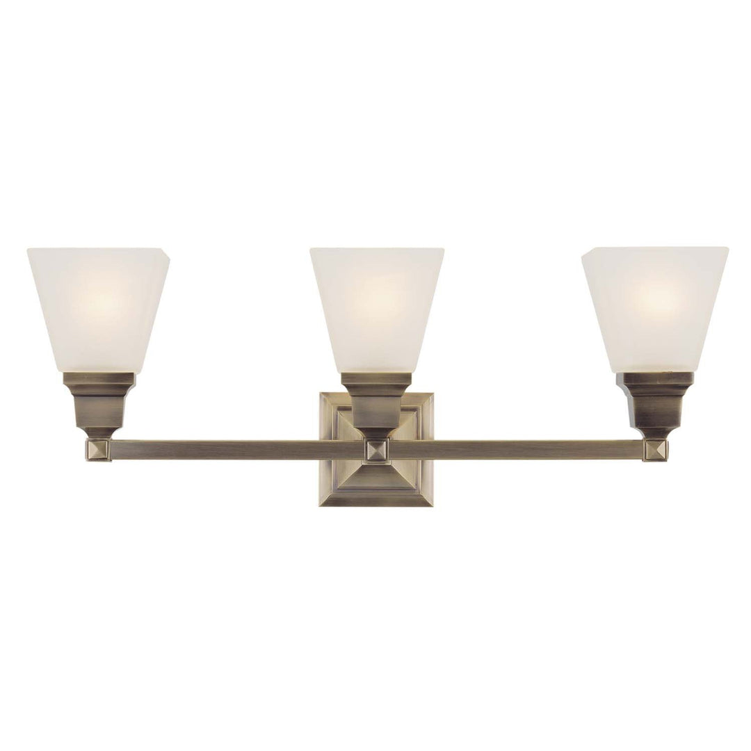 Livex Mission 1033-01 Bath Vanity Light 26 in. wide - Antique Brass