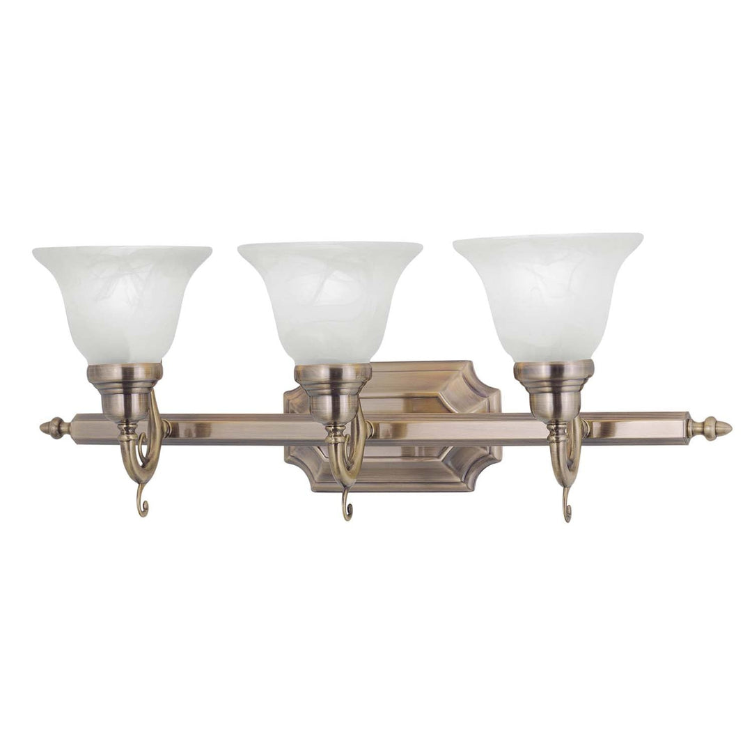 Livex French Regency 1283-01 Bath Vanity Light 25 in. wide - Antique Brass