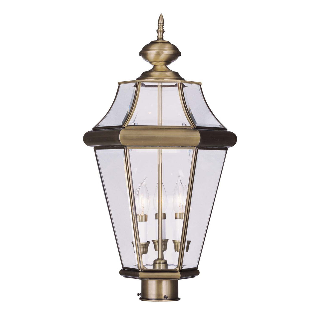 Livex Lighting 2364-01  Georgetown Outdoor Antique Brass