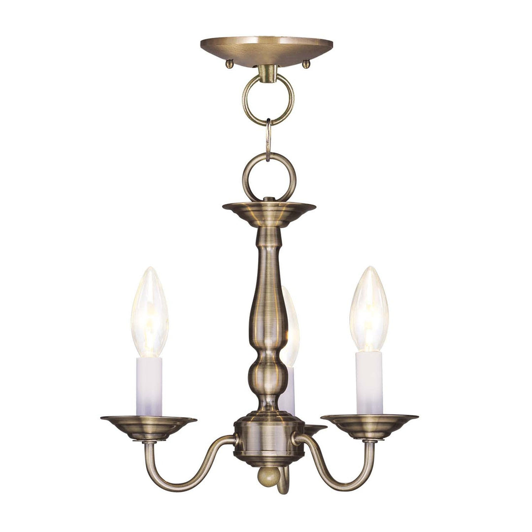 Livex Williamsburgh 5009-01 Chandelier Light - Antique Brass