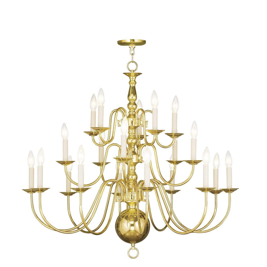 Livex Williamsburgh 5019-02 Chandelier Light - Polished Brass