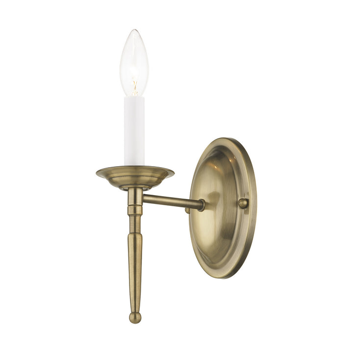 Livex Williamsburgh 5121-01 Wall Sconce Light - Antique Brass