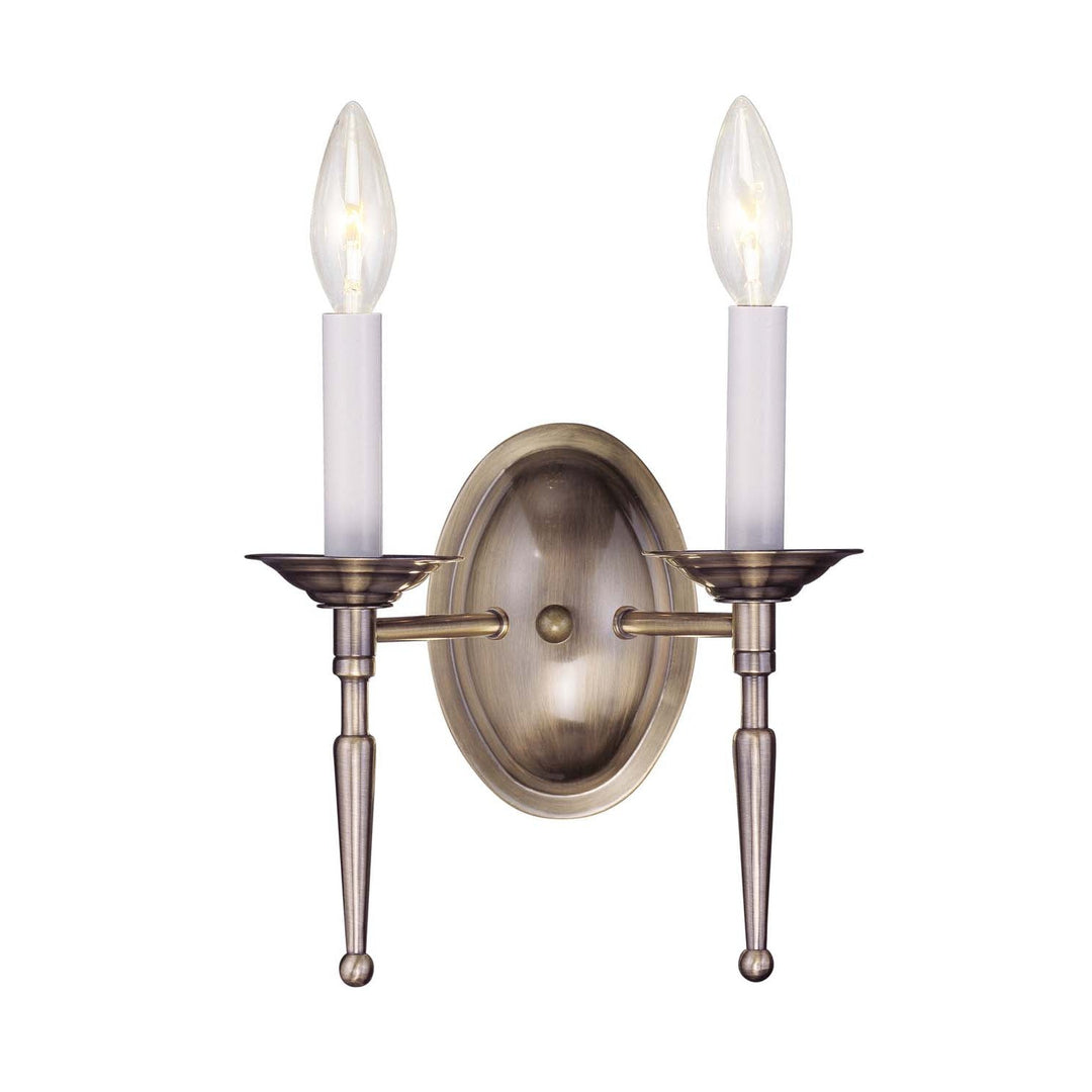 Livex Williamsburgh 5122-01 Wall Sconce Light - Antique Brass