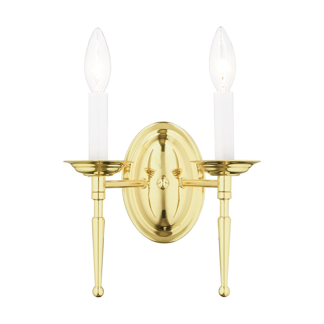 Livex Williamsburgh 5122-02 Wall Sconce Light - Polished Brass