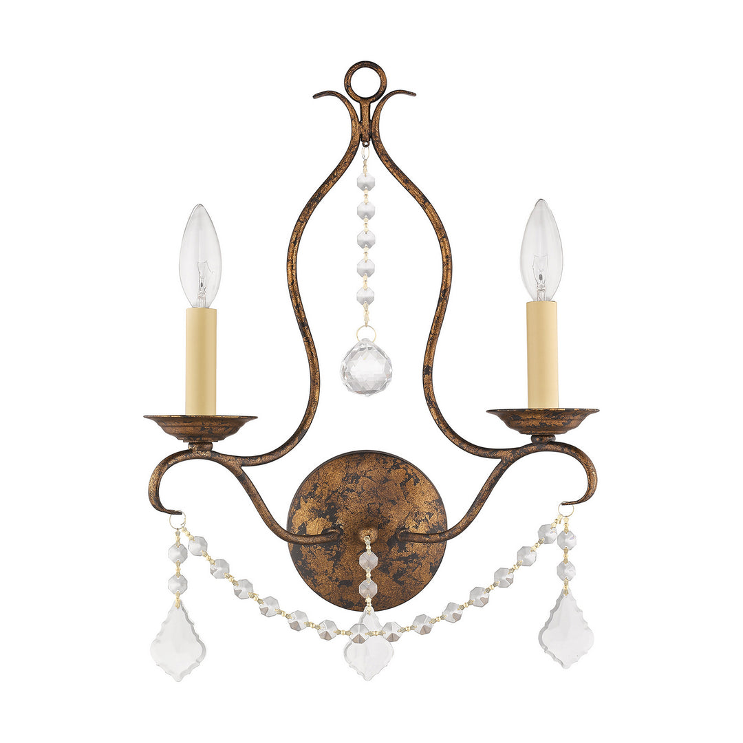 Livex Chesterfield 6422-71 Wall Sconce Light - Hand Applied Venetian Golden Bronze