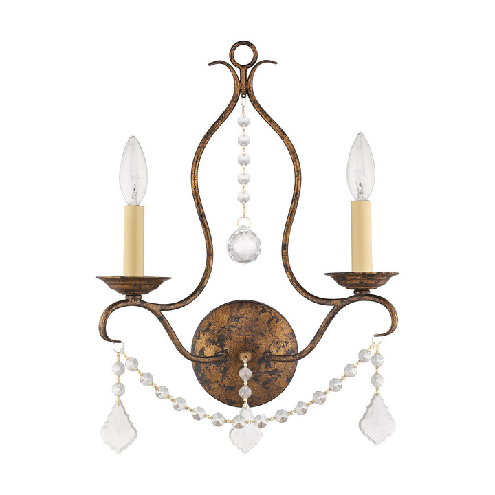 Livex Chesterfield 6422-71 Wall Sconce Light - Hand Applied Venetian Golden Bronze