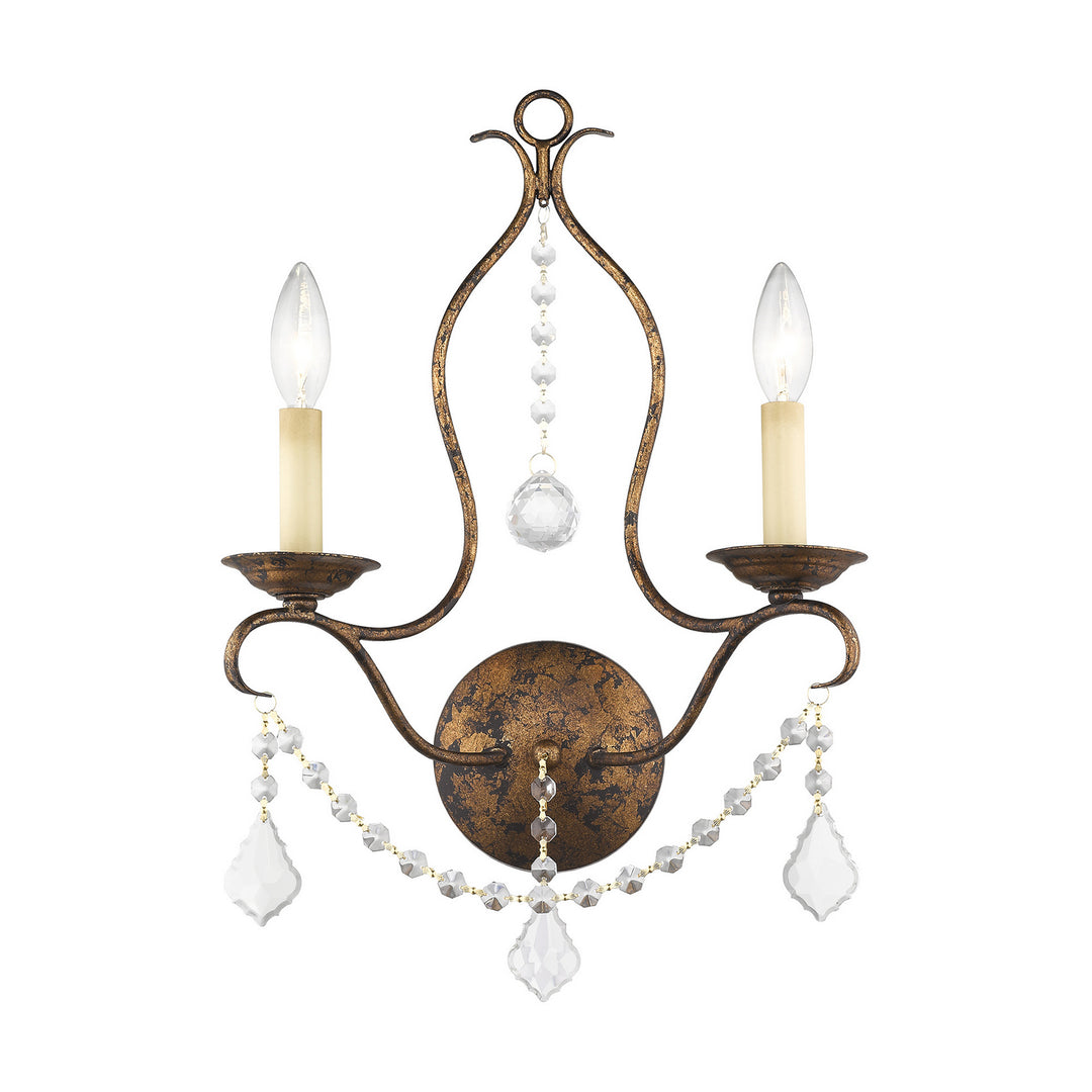 Livex Chesterfield 6422-71 Wall Sconce Light - Hand Applied Venetian Golden Bronze