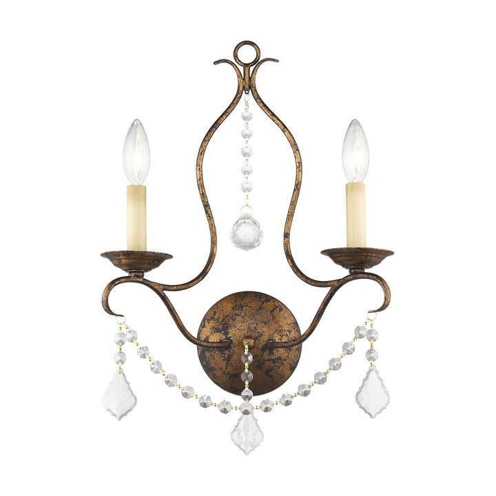 Livex Chesterfield 6422-71 Wall Sconce Light - Hand Applied Venetian Golden Bronze