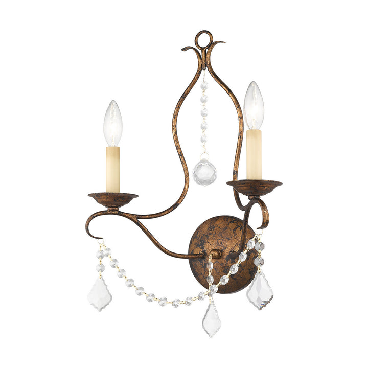Livex Chesterfield 6422-71 Wall Sconce Light - Hand Applied Venetian Golden Bronze