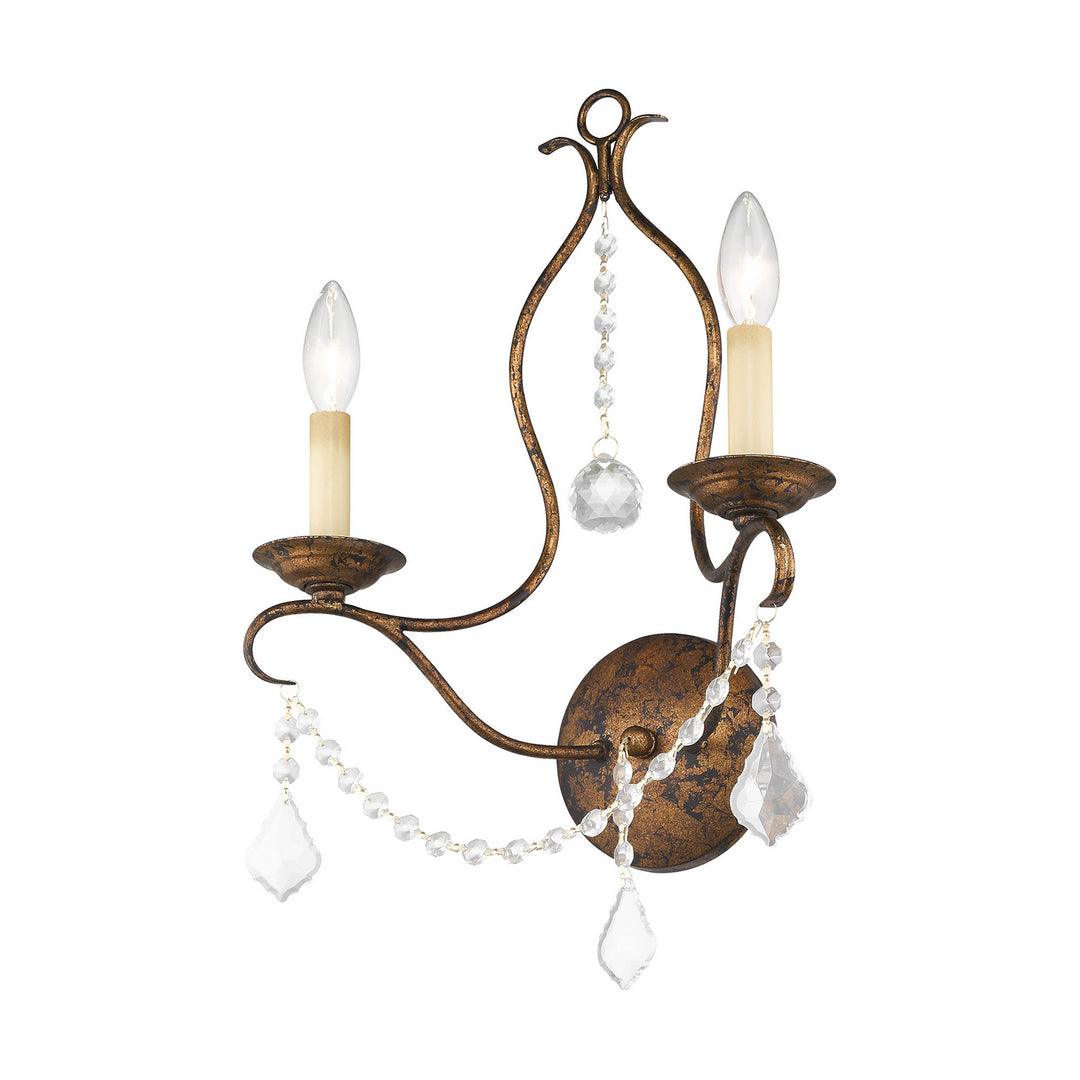 Livex Chesterfield 6422-71 Wall Sconce Light - Hand Applied Venetian Golden Bronze
