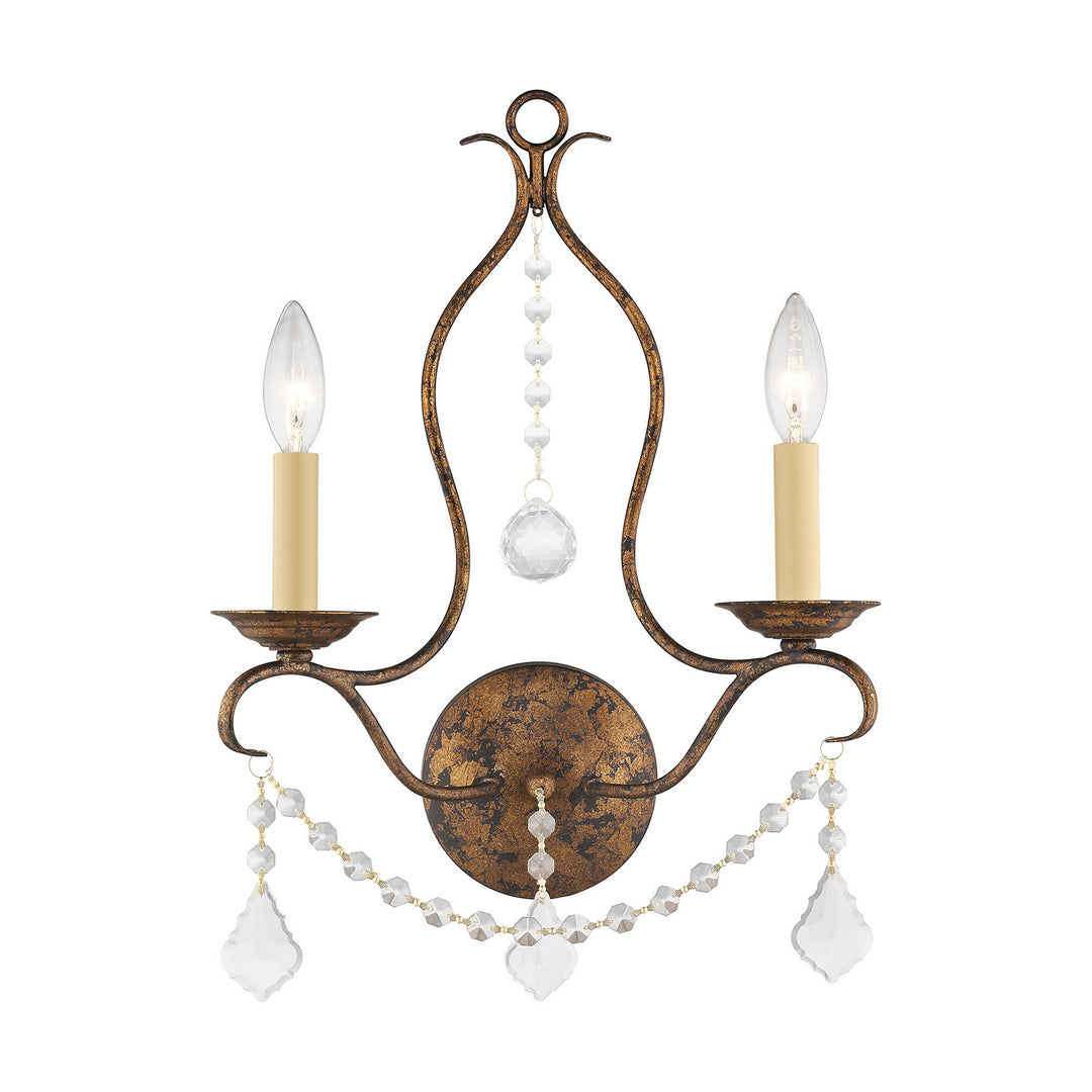 Livex Chesterfield 6422-71 Wall Sconce Light - Hand Applied Venetian Golden Bronze