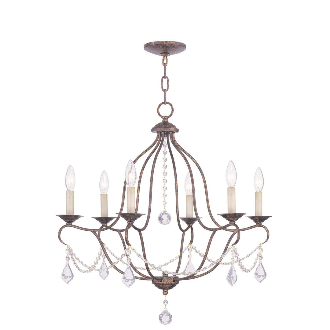 Livex Chesterfield 6426-71 Chandelier Light - Hand Applied Venetian Golden Bronze