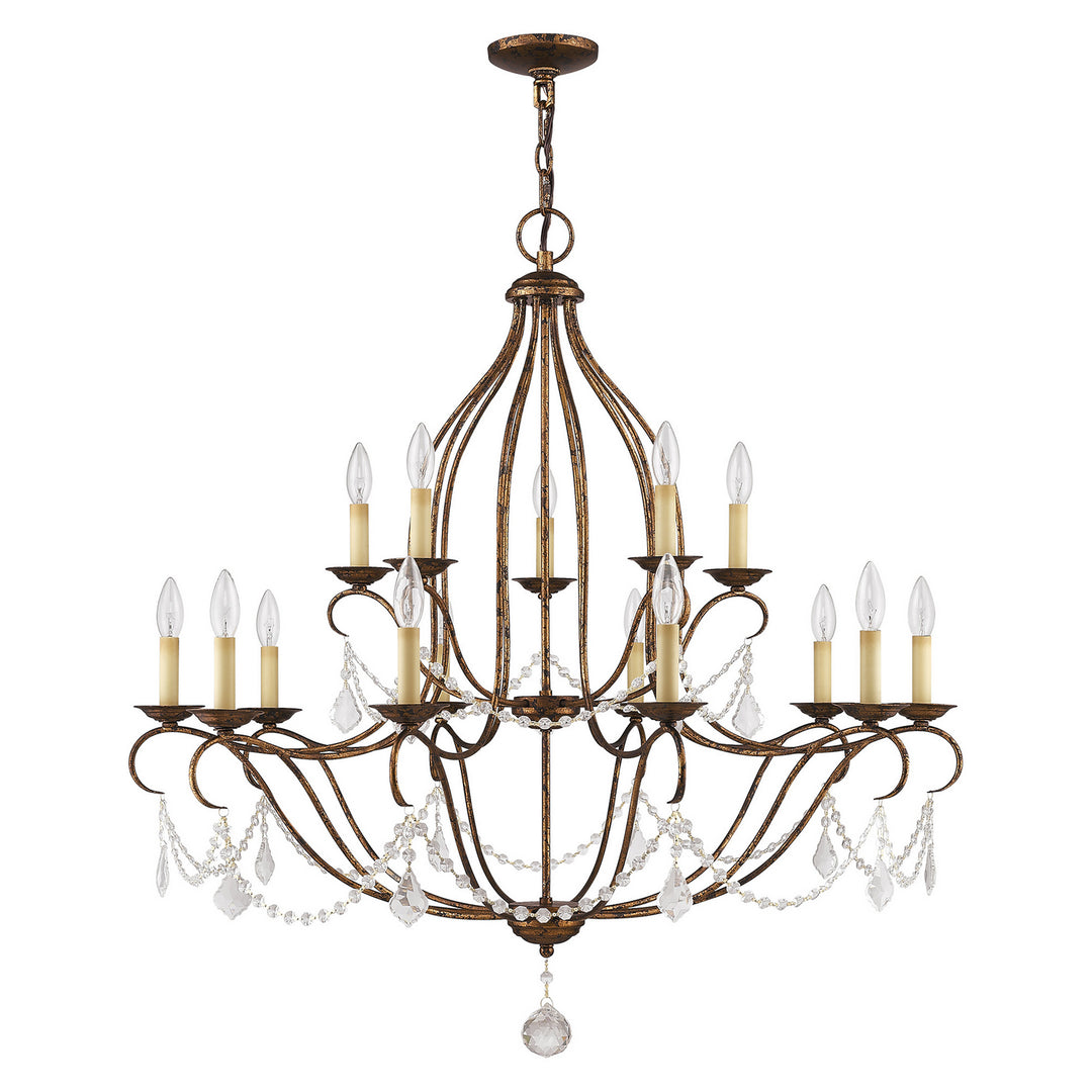 Livex Chesterfield 6429-71 Chandelier Light - Hand Applied Venetian Golden Bronze
