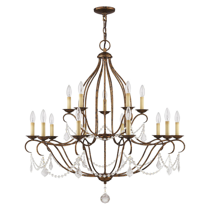 Livex Chesterfield 6429-71 Chandelier Light - Hand Applied Venetian Golden Bronze