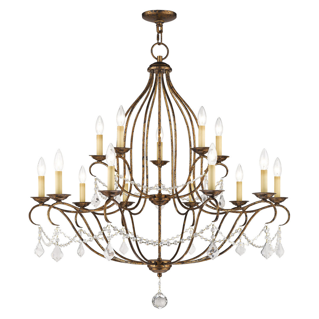 Livex Chesterfield 6429-71 Chandelier Light - Hand Applied Venetian Golden Bronze