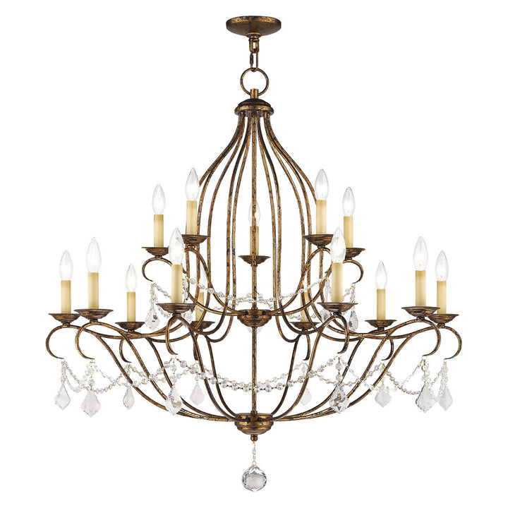 Livex Chesterfield 6429-71 Chandelier Light - Hand Applied Venetian Golden Bronze