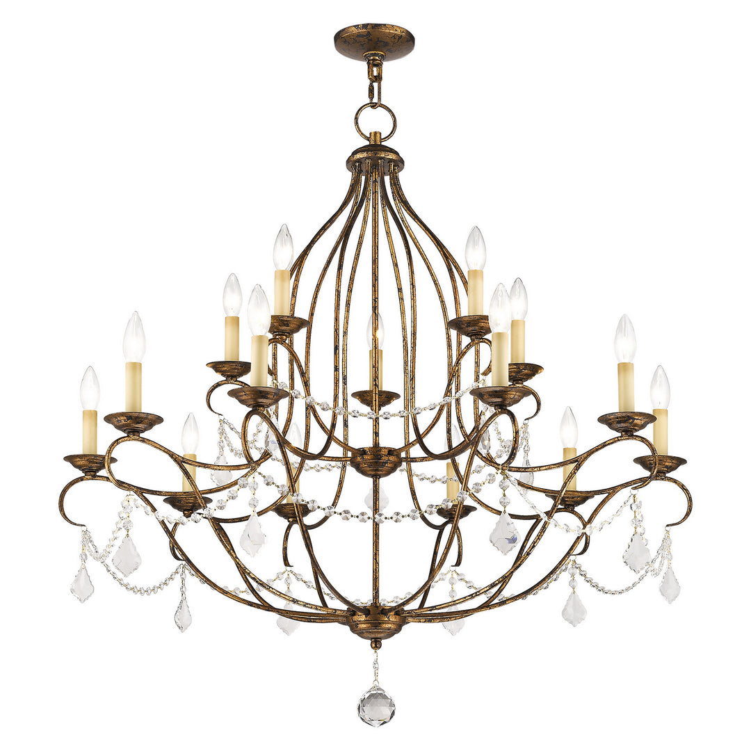 Livex Chesterfield 6429-71 Chandelier Light - Hand Applied Venetian Golden Bronze