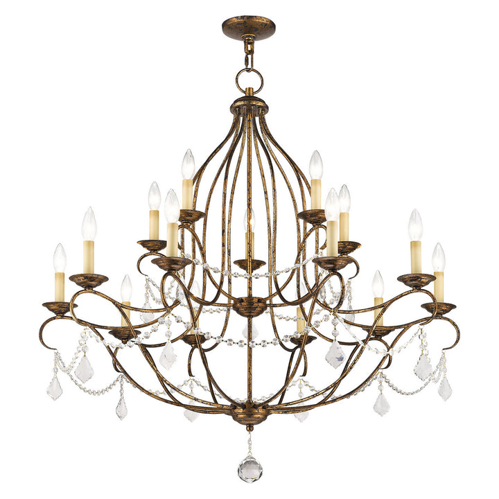 Livex Chesterfield 6429-71 Chandelier Light - Hand Applied Venetian Golden Bronze