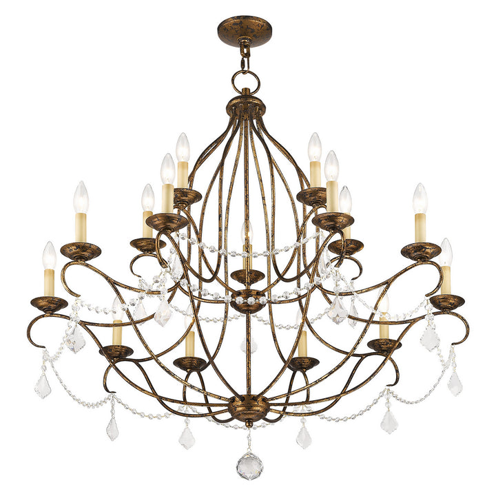Livex Chesterfield 6429-71 Chandelier Light - Hand Applied Venetian Golden Bronze