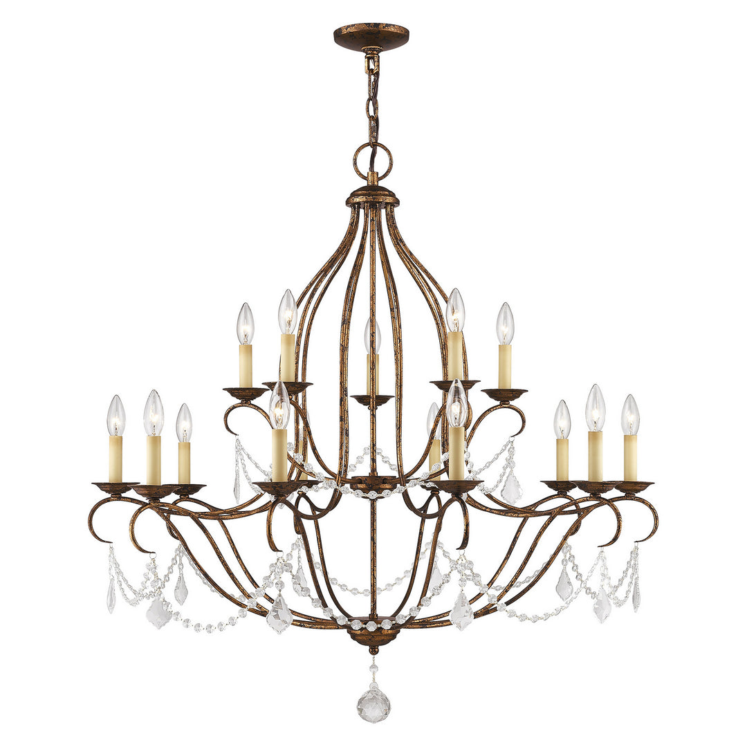 Livex Chesterfield 6429-71 Chandelier Light - Hand Applied Venetian Golden Bronze
