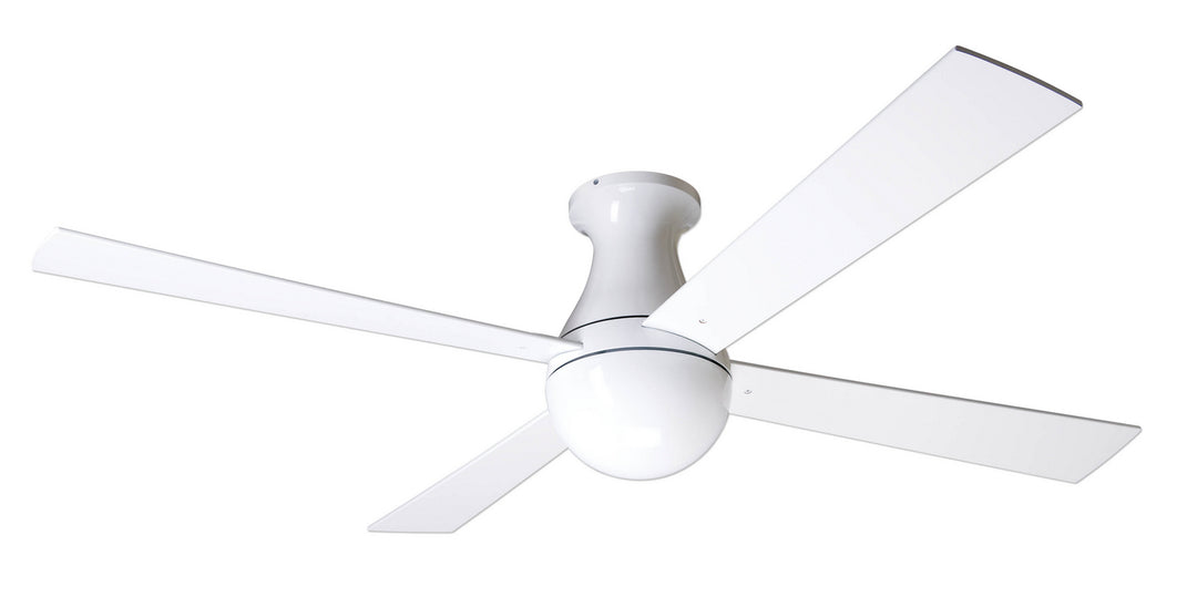 Modern Fan Company Ball Flush BAL-FM-GW-42-WH-NL-001 Ceiling Fan 42 - Gloss White, White/