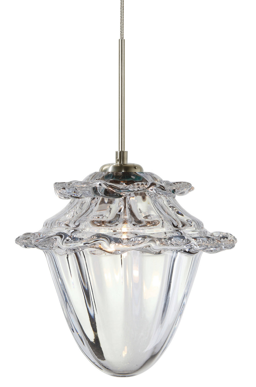 Stone Lighting PD155CRSNL2R Acorn One Light Pendant  Satin Nickel
