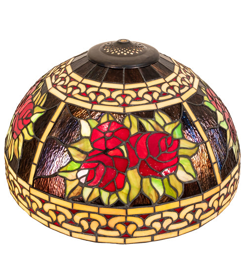 Meyda Tiffany Lighting 37413 Roses & Scrolls Shade Lamp Shade Bronze / Dark