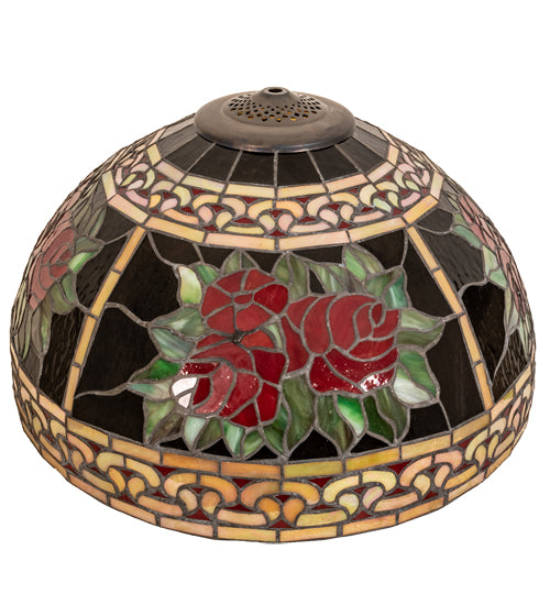 Meyda Tiffany Lighting 37413 Roses & Scrolls Shade Lamp Shade Bronze / Dark