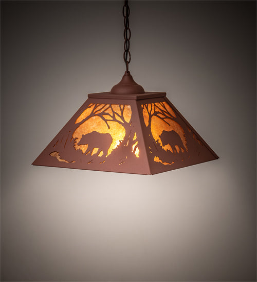 Meyda Tiffany Black Bear 37740 Pendant Light - Rust