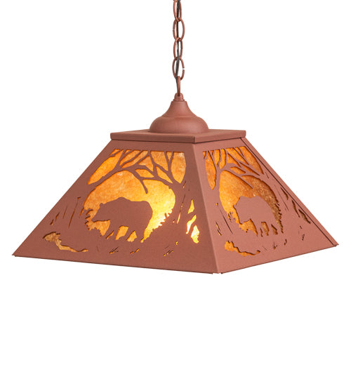 Meyda Tiffany Black Bear 37740 Pendant Light - Rust