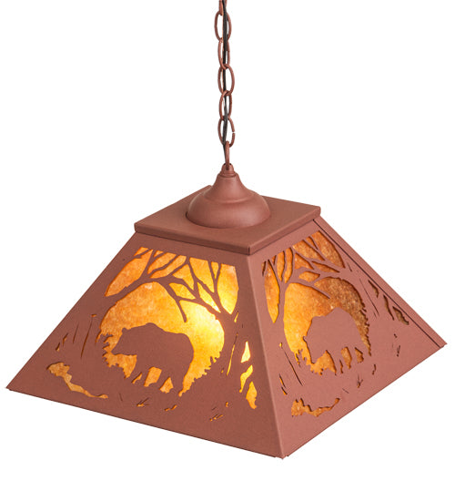 Meyda Tiffany Black Bear 37740 Pendant Light - Rust