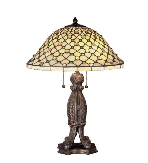 Meyda Tiffany Lighting 37781 Diamond & Jewel Two Light Table Lamp Lamp Bronze / Dark