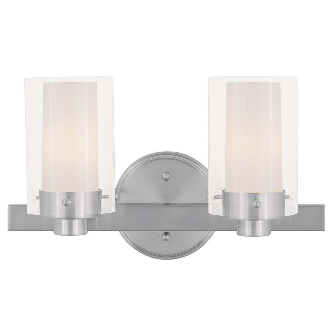 Livex Manhattan 1542-91 Bath Vanity Light 15 in. wide - Brushed Nickel