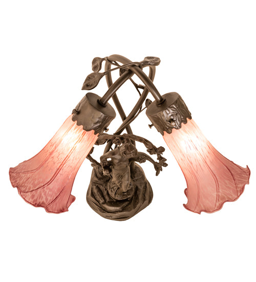 Meyda Tiffany Lighting 38267 Lavender Two Light Table Lamp Lamp Bronze / Dark