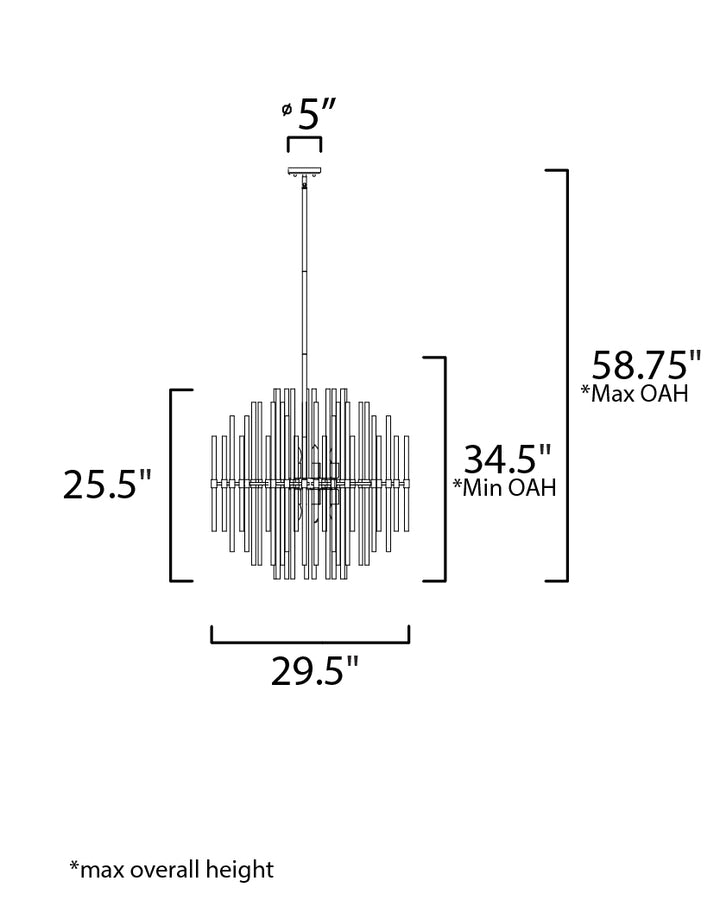 Maxim Divine 38406CLPN Chandelier Light - Polished Nickel
