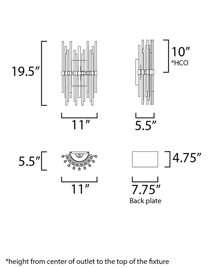 Maxim Divine 38409CLPN Wall Sconce Light - Polished Nickel