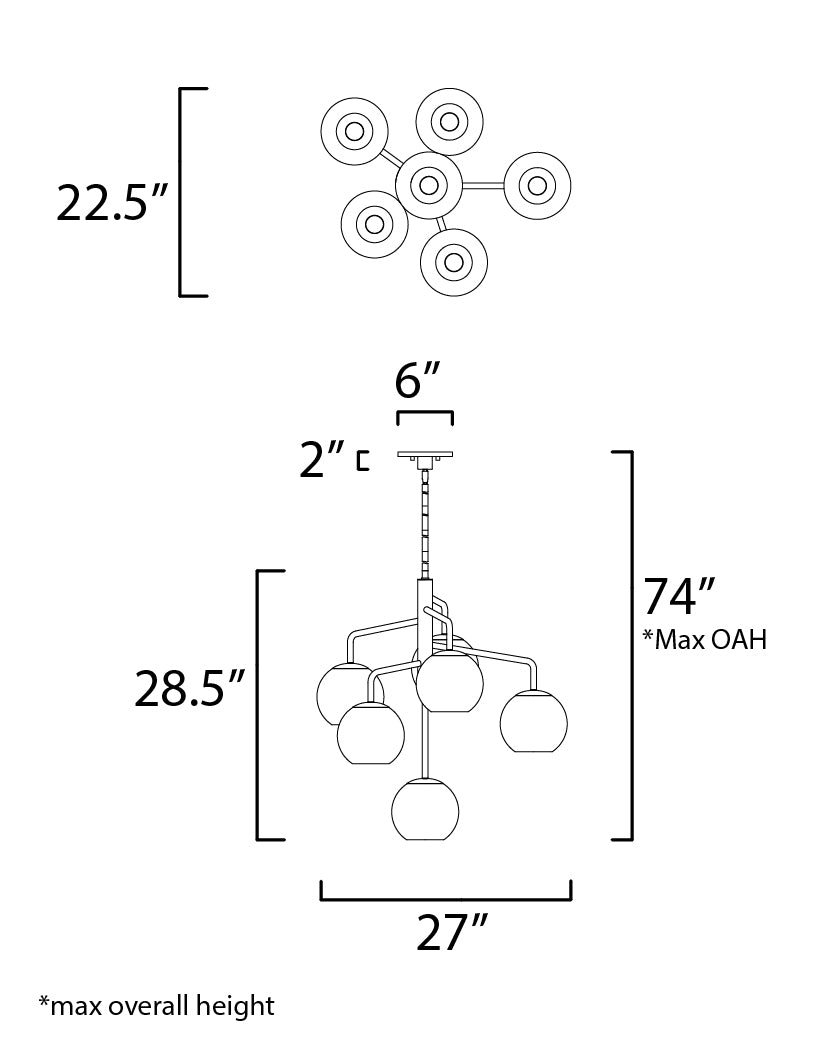 Maxim Branch 38416CLNAB Chandelier Light - Natural Aged Brass