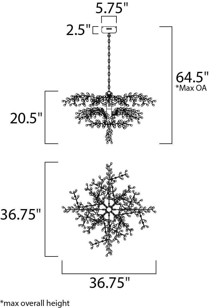 Maxim Cluster 38504CLPN Chandelier Light - Polished Nickel