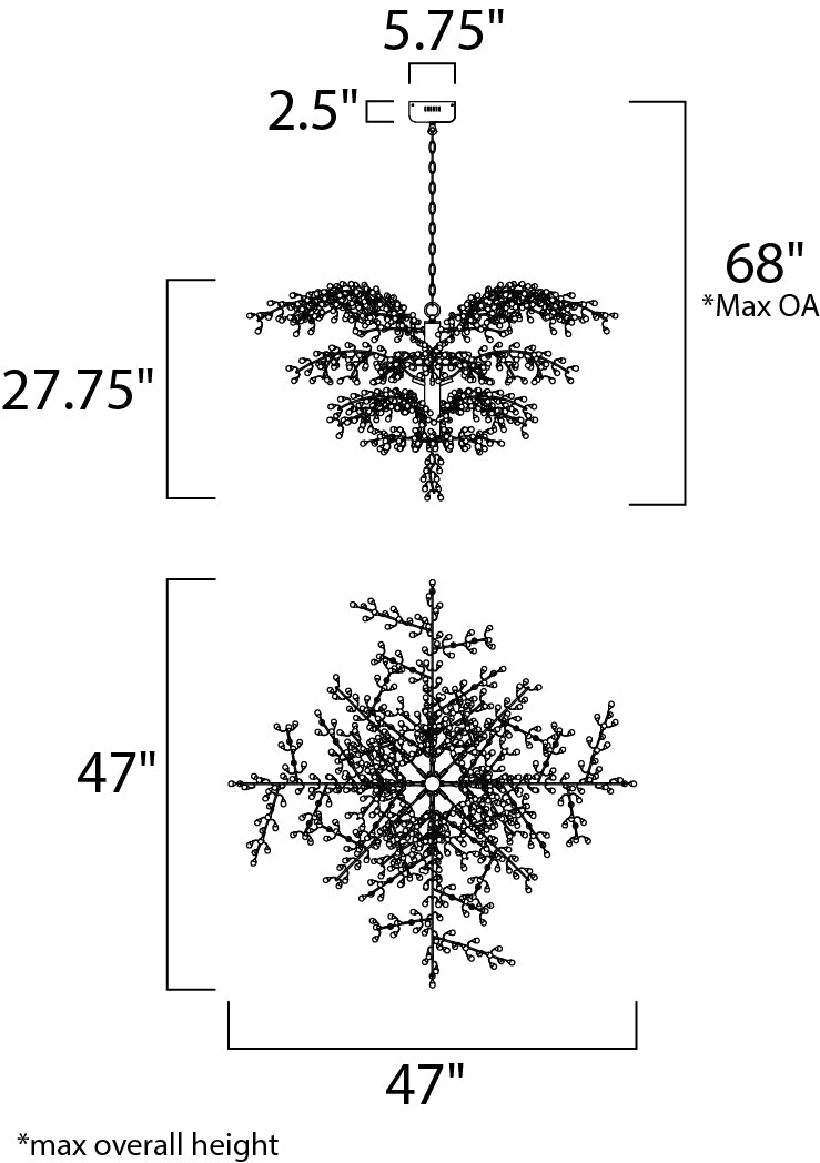 Maxim Cluster 38506CLPN Chandelier Light - Polished Nickel