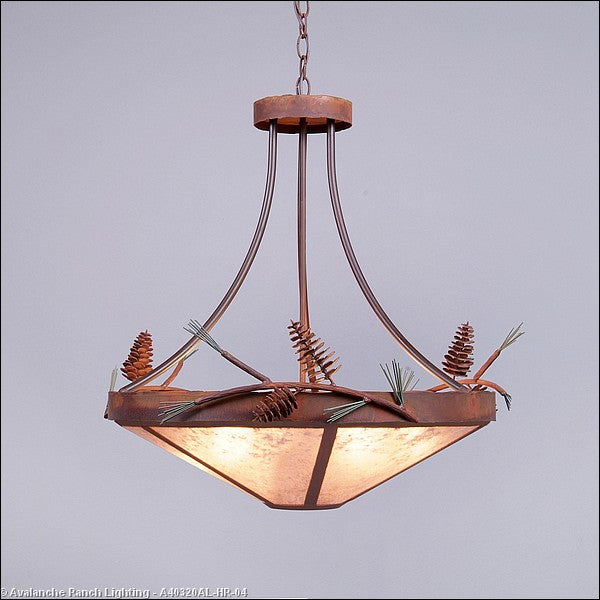 Avalanche Ranch Crestline-Pine Cone A40320AL-HR-04 Pendant Light - Pine Green/Rust Patina