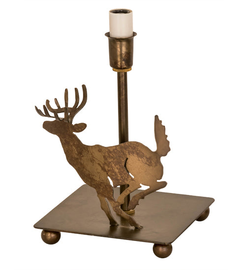 Meyda Tiffany Lighting 38626 Lone Deer One Light Table Base Lamp Copper/Antique/Verde