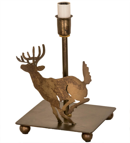 Meyda Tiffany Lighting 38626 Lone Deer One Light Table Base Lamp Copper/Antique/Verde