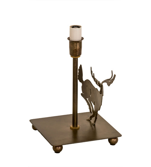 Meyda Tiffany Lighting 38626 Lone Deer One Light Table Base Lamp Copper/Antique/Verde